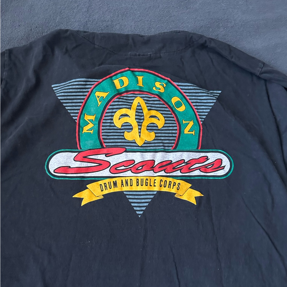 Madison Scouts Drum and Bugle Corps baseball style vintage shirt/ jersey size L
